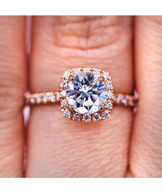Rose gold halo diamond engagement rings shop
