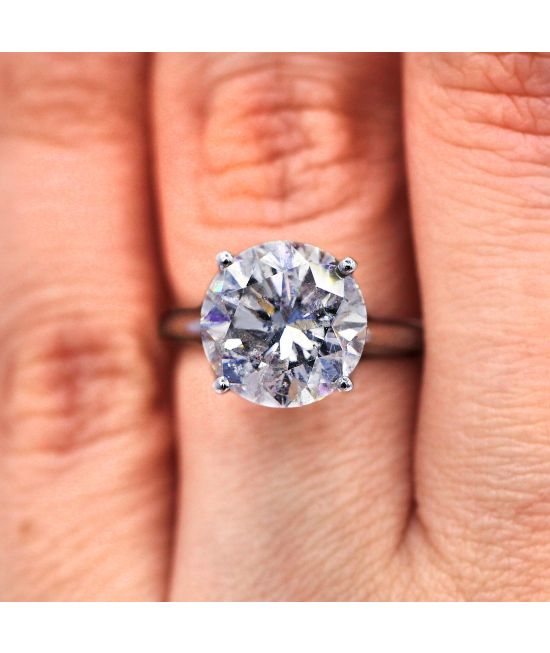 4.56 carat Antique Cushion Lab Diamond Engagement Ring