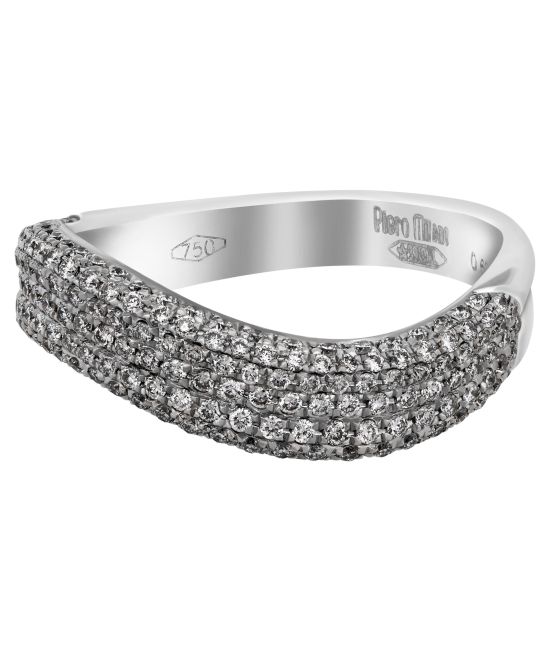 Piero Milano 18K White Gold Diamond 0.60ct. tw. Ring Sz 6.5 RIDI-102382-373