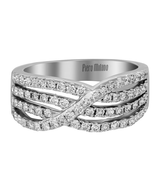 Piero Milano 18K White Gold Diamond 0.71ct. tw. Ring Sz 5.75 RIDI-102398-385