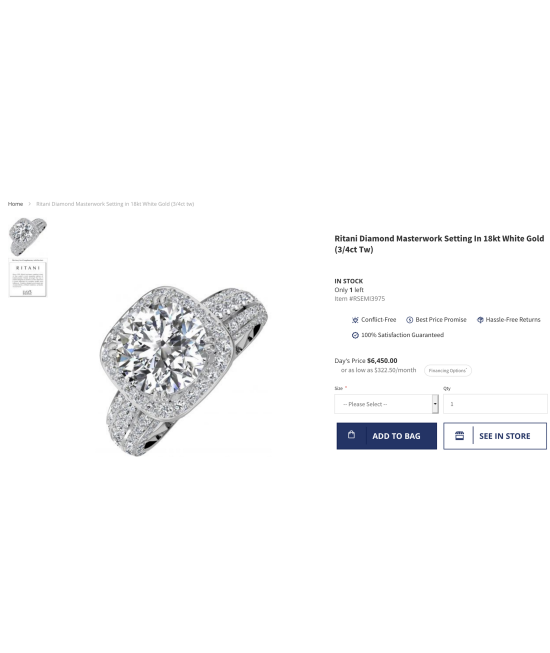 Ritani return policy discount