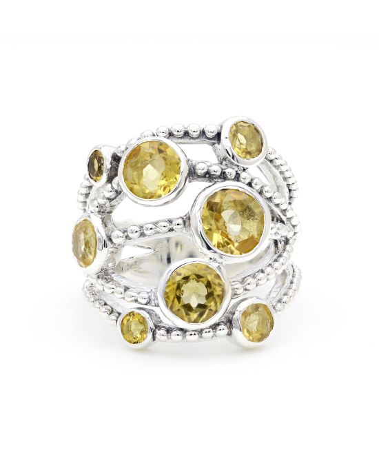 Stephen Dweck Sterling Silver and Citrine Ring Sz 7.25 SDR-10247-7