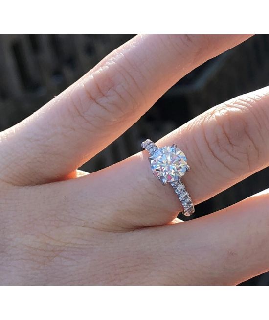 Round shaped engagement on sale ring